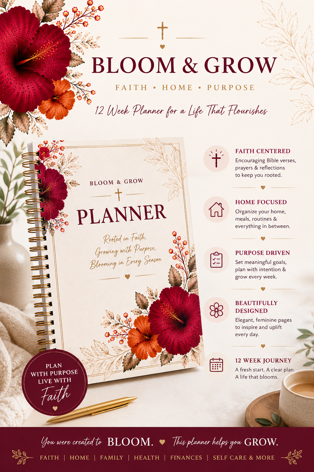 Bloom&Grow:Rooted 12 week Planner